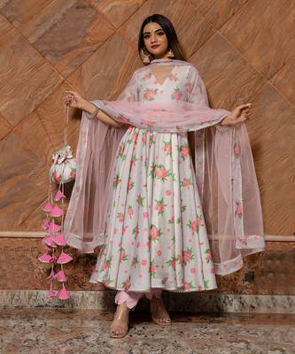 Flamingo Chanderi Anarkali Set 1