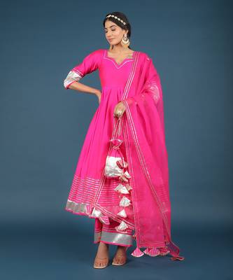 Amber Hot Pink Anarkali Set 2