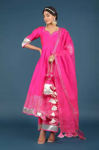 Amber Hot Pink Anarkali Set