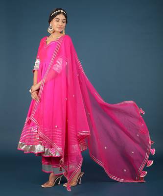 Amber Hot Pink Anarkali Set 1