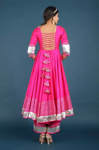 Amber Hot Pink Anarkali Set