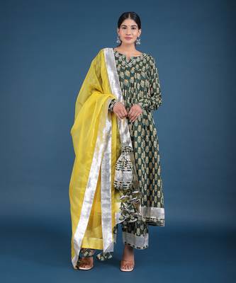 Aafia Block Printed Anarkali Set 2