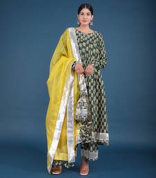 Aafia Block Printed Anarkali Set