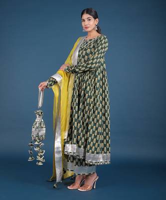 Aafia Block Printed Anarkali Set 3