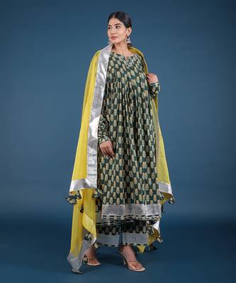 Aafia Block Printed Anarkali Set 1