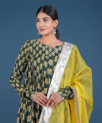 Aafia Block Printed Anarkali Set 4