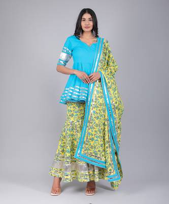 Paisely Jaal Cotton Sharara Set 1