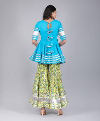 Paisely Jaal Cotton Sharara Set 4