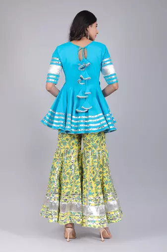 Paisely Jaal Cotton Sharara Set