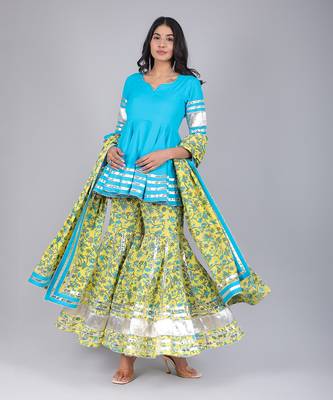 Paisely Jaal Cotton Sharara Set 5