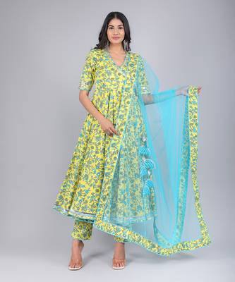 Yellow Paisely Angrakha Set 1