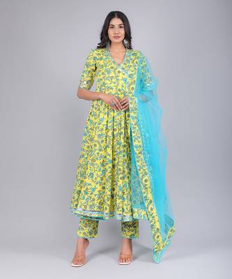 Yellow Paisely Angrakha Set 2