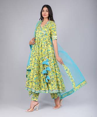 Yellow Paisely Angrakha Set 3