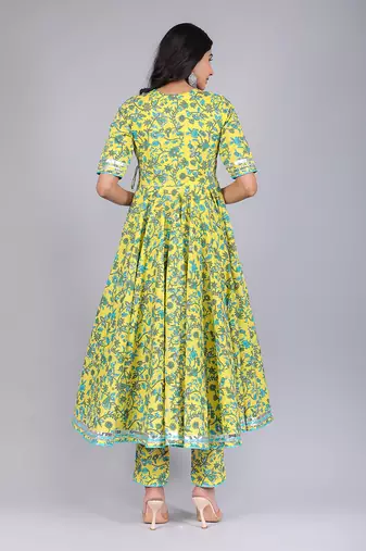 Yellow Paisely Angrakha Set