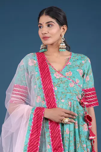 Rosebud Cotton Angrakha Set