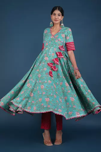 Rosebud Cotton Angrakha Set
