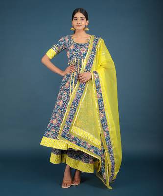 Misba Cotton Kalidar Anarkali Set 1