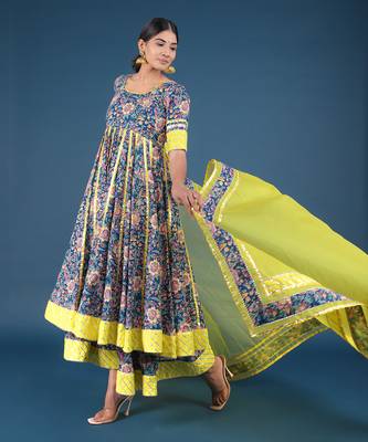 Misba Cotton Kalidar Anarkali Set 2