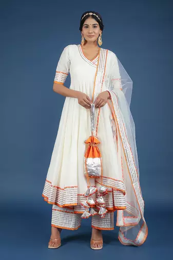 Noor Off White Angrakha Set