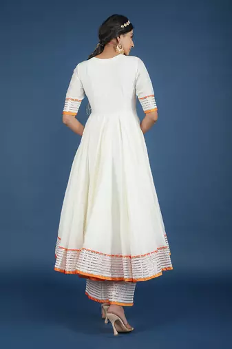 Noor Off White Angrakha Set