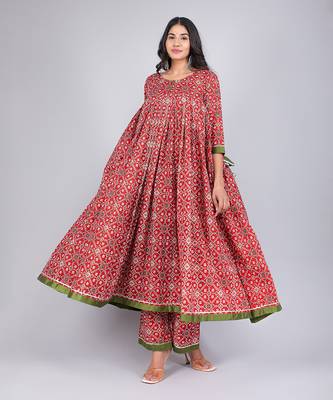 Aagam Cotton Anarkali Set 3