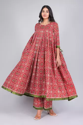 Aagam Cotton Anarkali Set