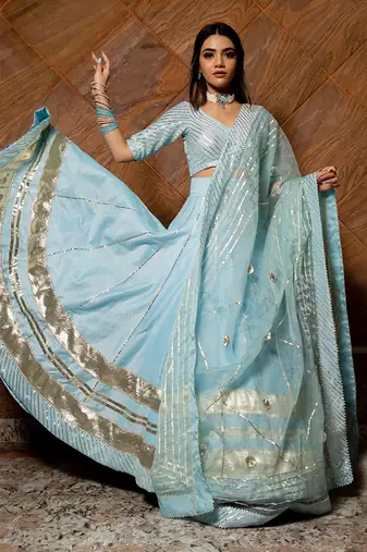 Ayesha Blue Lehenga Set