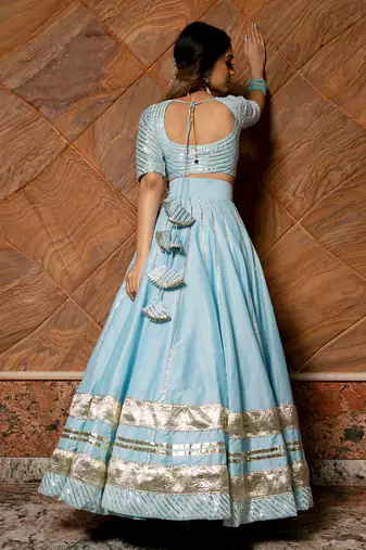 Ayesha Blue Lehenga Set