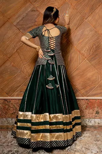 Baisa Dark Green Lehenga Set