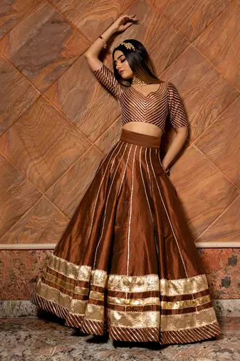 Bani Thani Brown Lehenga Set