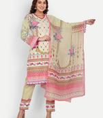 Cream Colour Readymade Salwaar Kameez With Digital Print