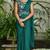 Dark green plain pure satin saree with blouse