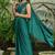 Dark green plain pure satin saree with blouse