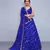 BLUE EMBROIDERED WITH MIRROR WORK ART SILK SEMI STITCHED WEDDING LEHENGA