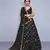 BLACK EMBROIDERED WITH MIRROR WORK ART SILK SEMI STITCHED LEHENGA CHOLI WITH DUPATTA