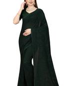 Green embroidered georgette saree with blouse