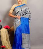 Black Printed Pure Silk Printed Saree Without Blouse