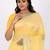 Light Yellow Net Saree With Blouse Piece