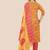 Orange Cotton Abstract Printed Stitched Kurta Suit Set