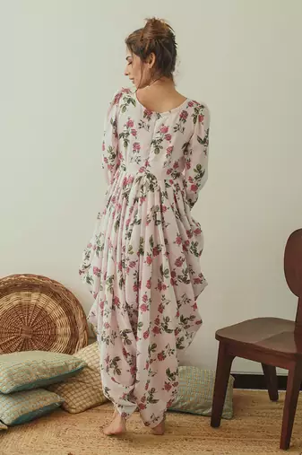 Cowled Soft Pink Berry Jumpsuit