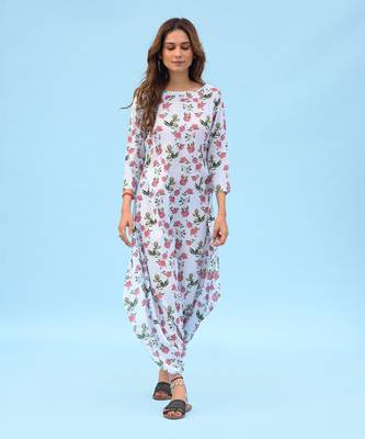 Iceberg Blue Striped Dhoti Jumpsuit 1