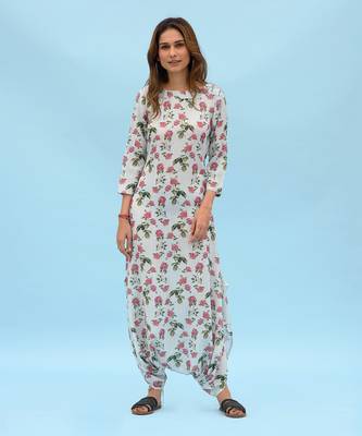 Sage Green Striped Dhoti Jumpsuit 1