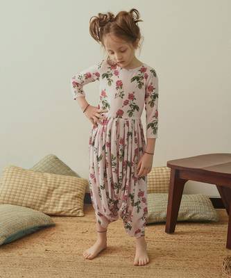 Cowled Soft Pink Berry Jumpsuit Kidswear 1