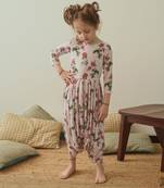 Cowled Soft Pink Berry Jumpsuit Kidswear