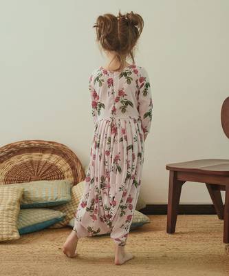 Cowled Soft Pink Berry Jumpsuit Kidswear 3