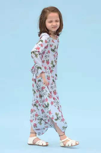 Iceberg Blue Dhoti Jumpsuit Kids