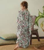 Iceberg Blue Kaftan Saree Kids