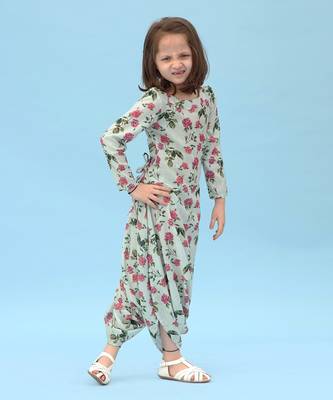 Sage Green Dhoti Jumpsuit Kids 1