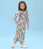 Sage Green Dhoti Jumpsuit Kids