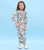 Sage Green Striped Dhoti Jumpsuit Kids